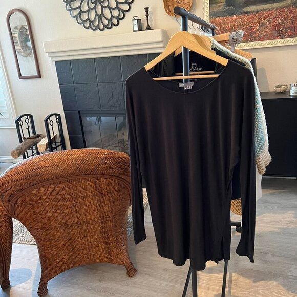 Vince Top Womens Size S/P Black Long Sleeve Silk Blend Minimalist Leisurewear - Picture 15 of 15